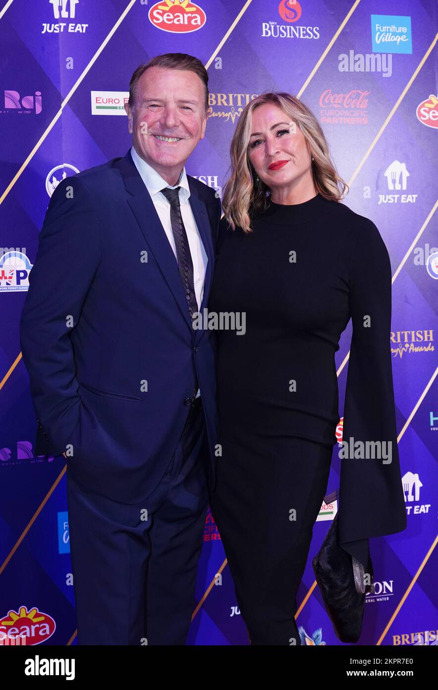 Phil Tufnell and Dawn Brown arrive at the British Curry Awards 2022 at Evolution London. Picture date: Monday November 28, 2022. Stock Photo