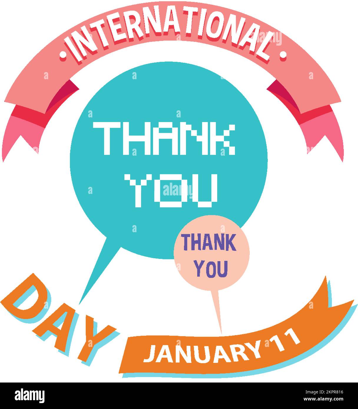 International Thank You Day Banner Design illustration Stock Vector