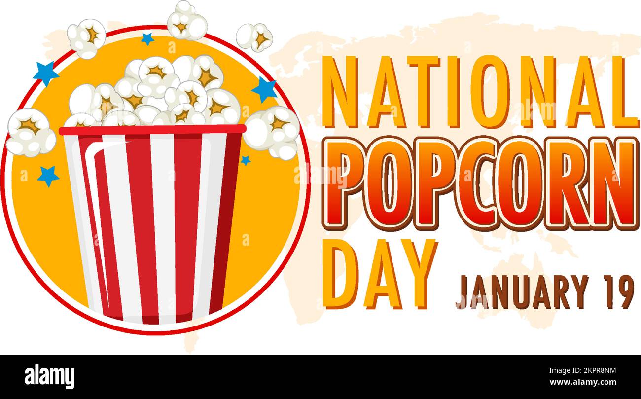 National Popcorn Day Banner Design illustration Stock Vector Image
