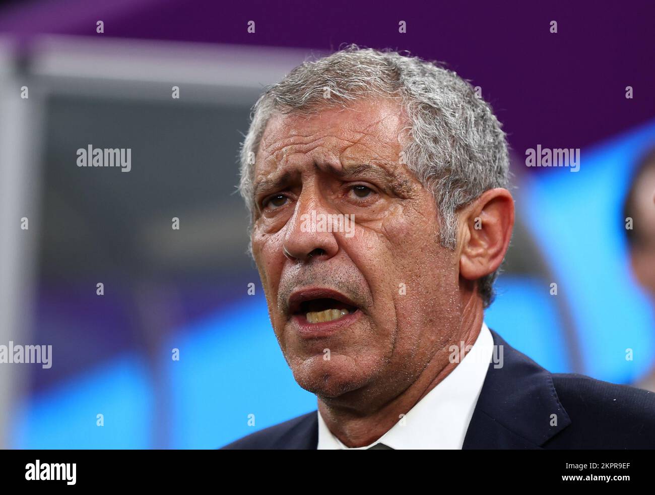 Doha, Qatar, 28th November 2022.  Fernando Santos coach of Portugal during the FIFA World Cup 2022 match at Lusail Stadium, Doha. Picture credit should read: David Klein / Sportimage Stock Photo