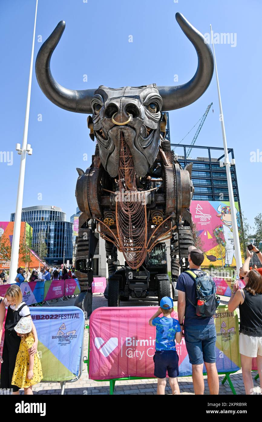 Birmingham's Raging Bull from the commonwealth games 2022 in Centenary Square Stock Photo