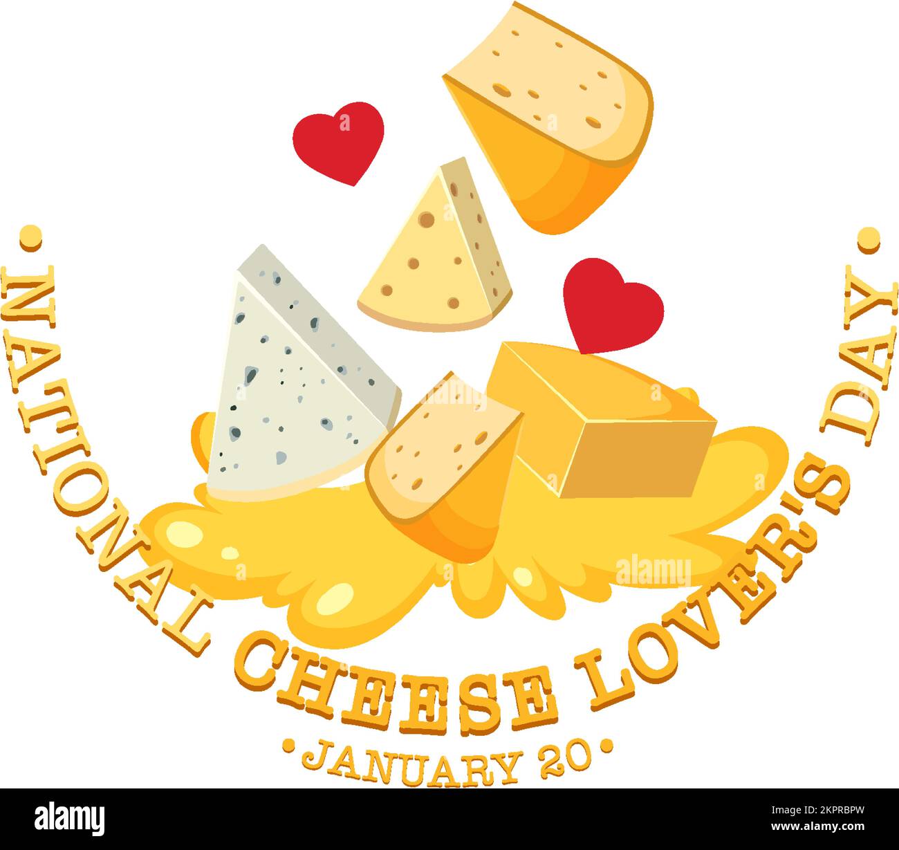 National Cheese Lovers Day logo banner illustration Stock Vector Image