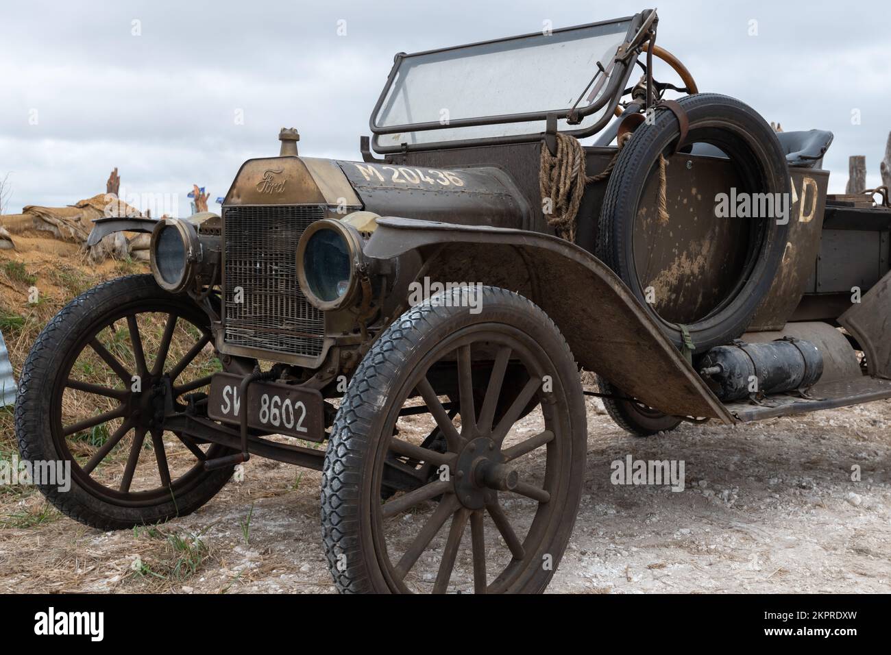 Tarrant Hinton.Dorset.United Kingdom.August 25th 2022.A Ford Model T formerly used by the war department in the first world war is on display at the G Stock Photo