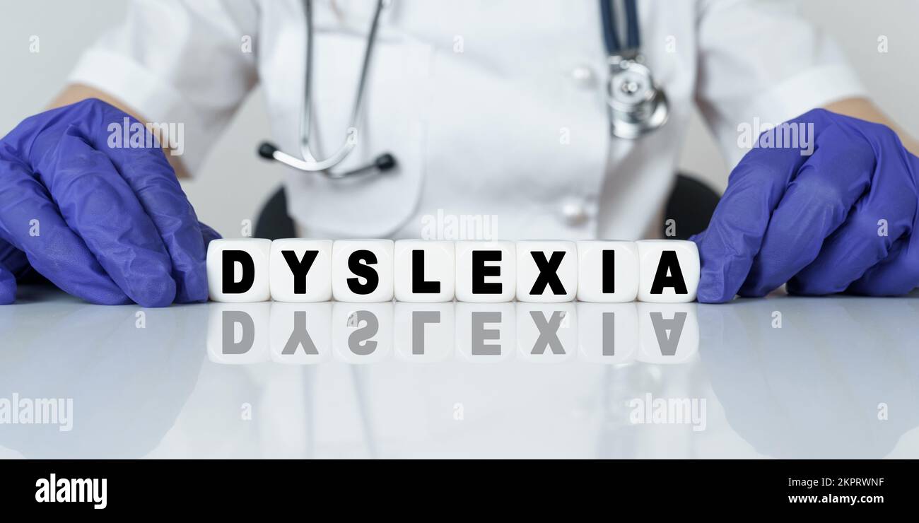 Medicine and health concept. The doctor put together a word from cubes