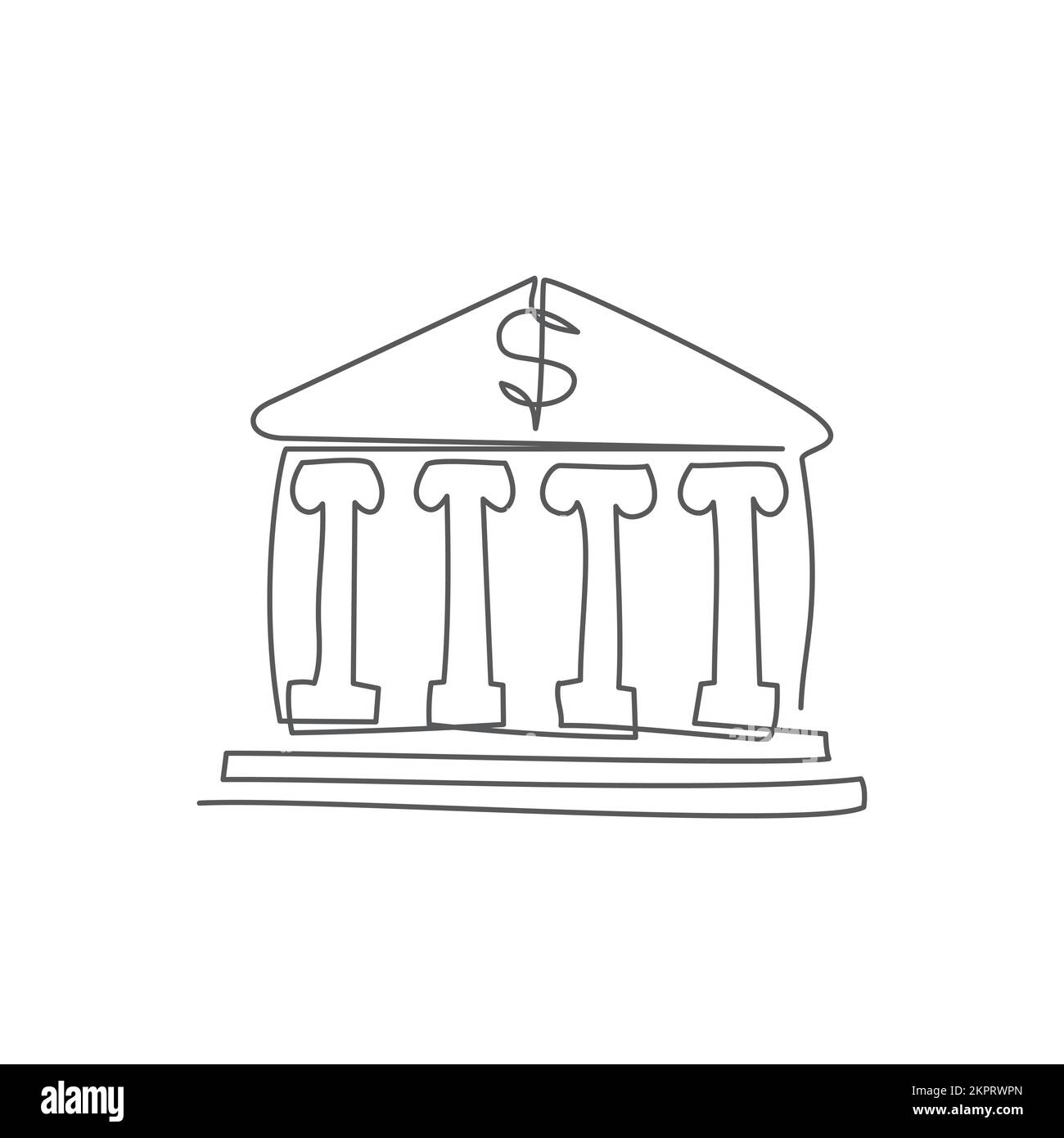 Bank Building One line drawing on white background Stock Vector Image & Art Alamy
