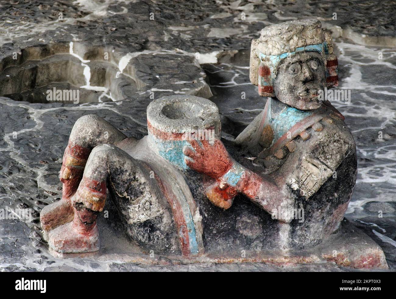 Ancient Aztec Chacmool Offering Statue Templo Mayor Mexico City Mexico Stock Photo