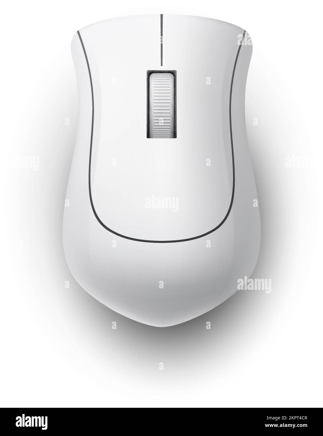 White Realistic Wireless Computer Mouse. Top View Technology Concept