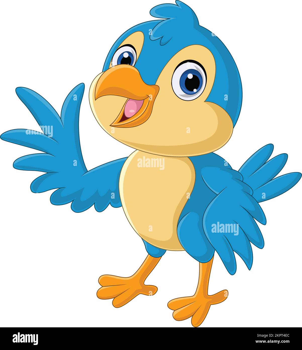 Cartoon happy blue bird waving hand Stock Vector Image & Art - Alamy