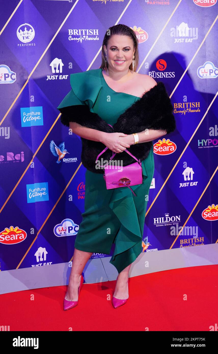Nadia Essex arrives at the British Curry Awards 2022 at Evolution