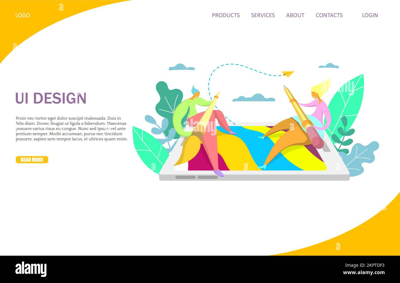 UI design vector website landing page design template Stock Vector