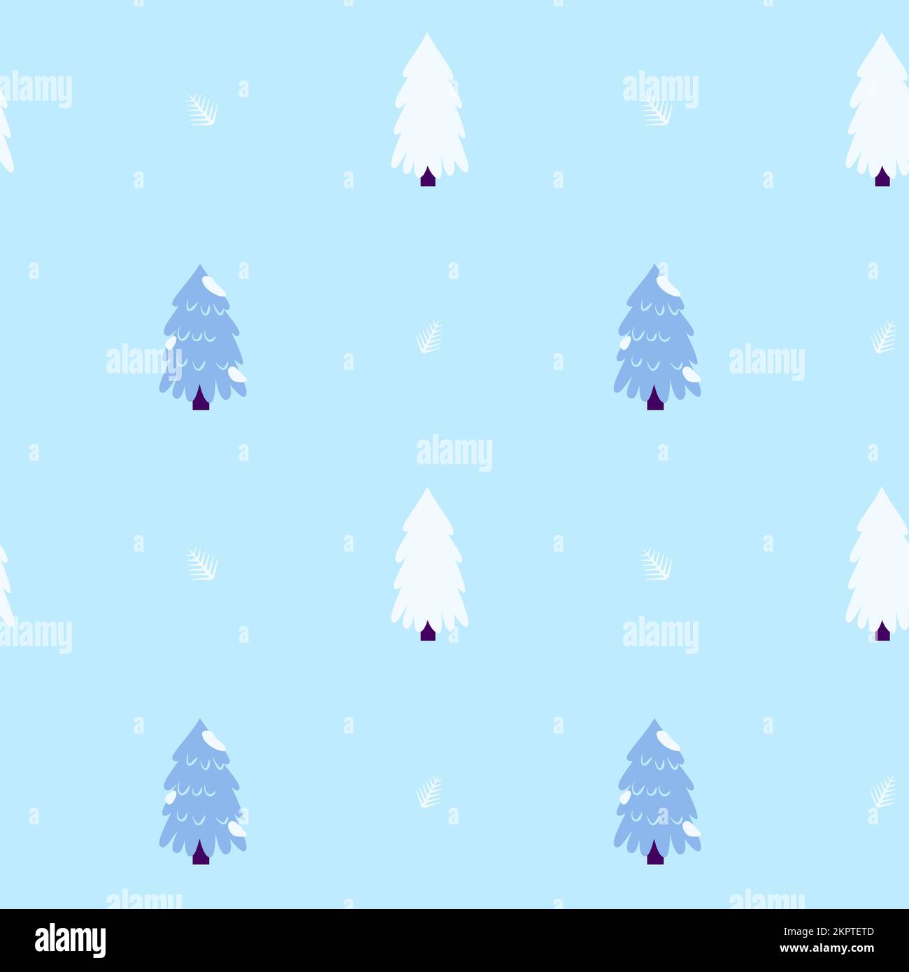 Scandinavian Christmas Tree Seamless Pattern Stock Vector