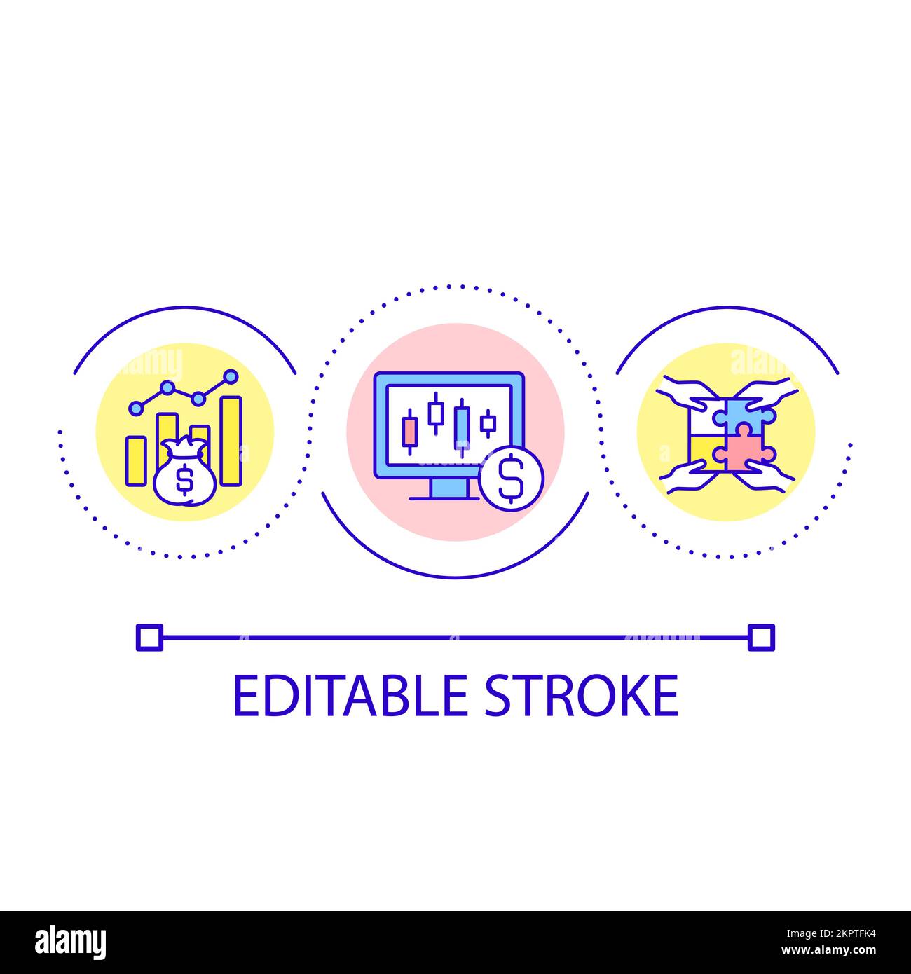 Boost financial growth loop concept icon Stock Vector