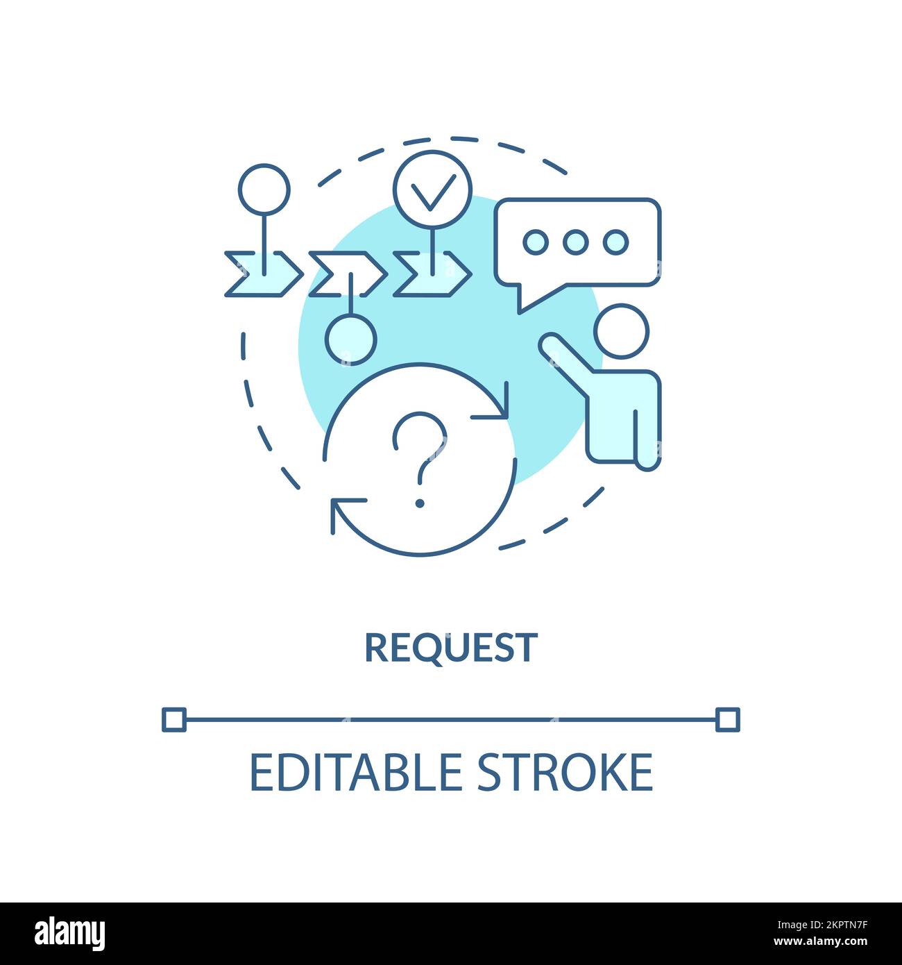 Request turquoise concept icon Stock Vector