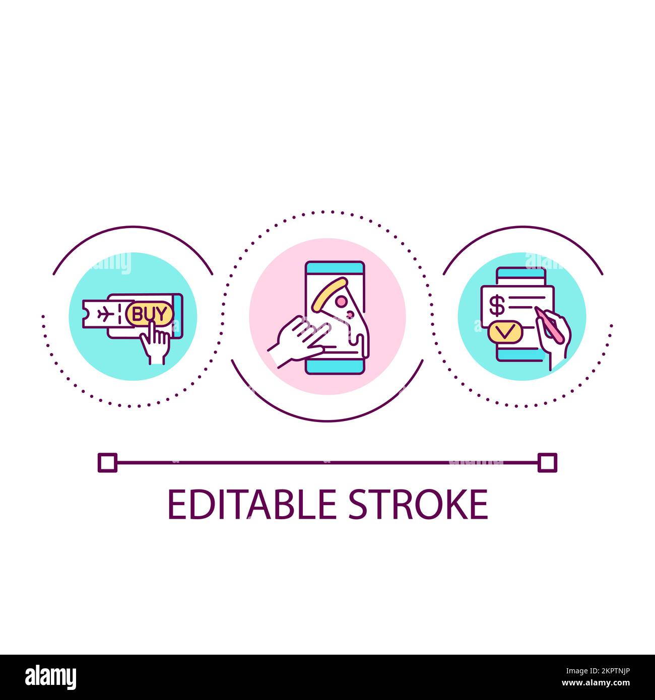 Online buying loop concept icon Stock Vector