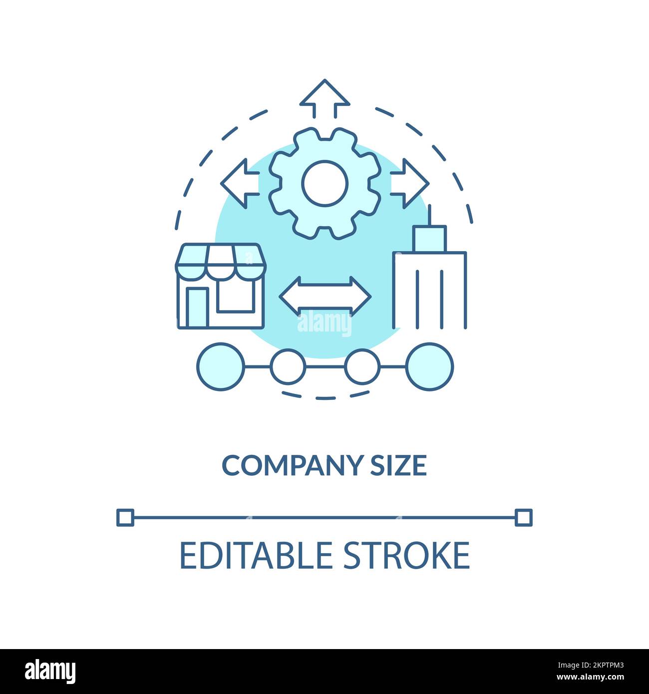 Company size turquoise concept icon Stock Vector