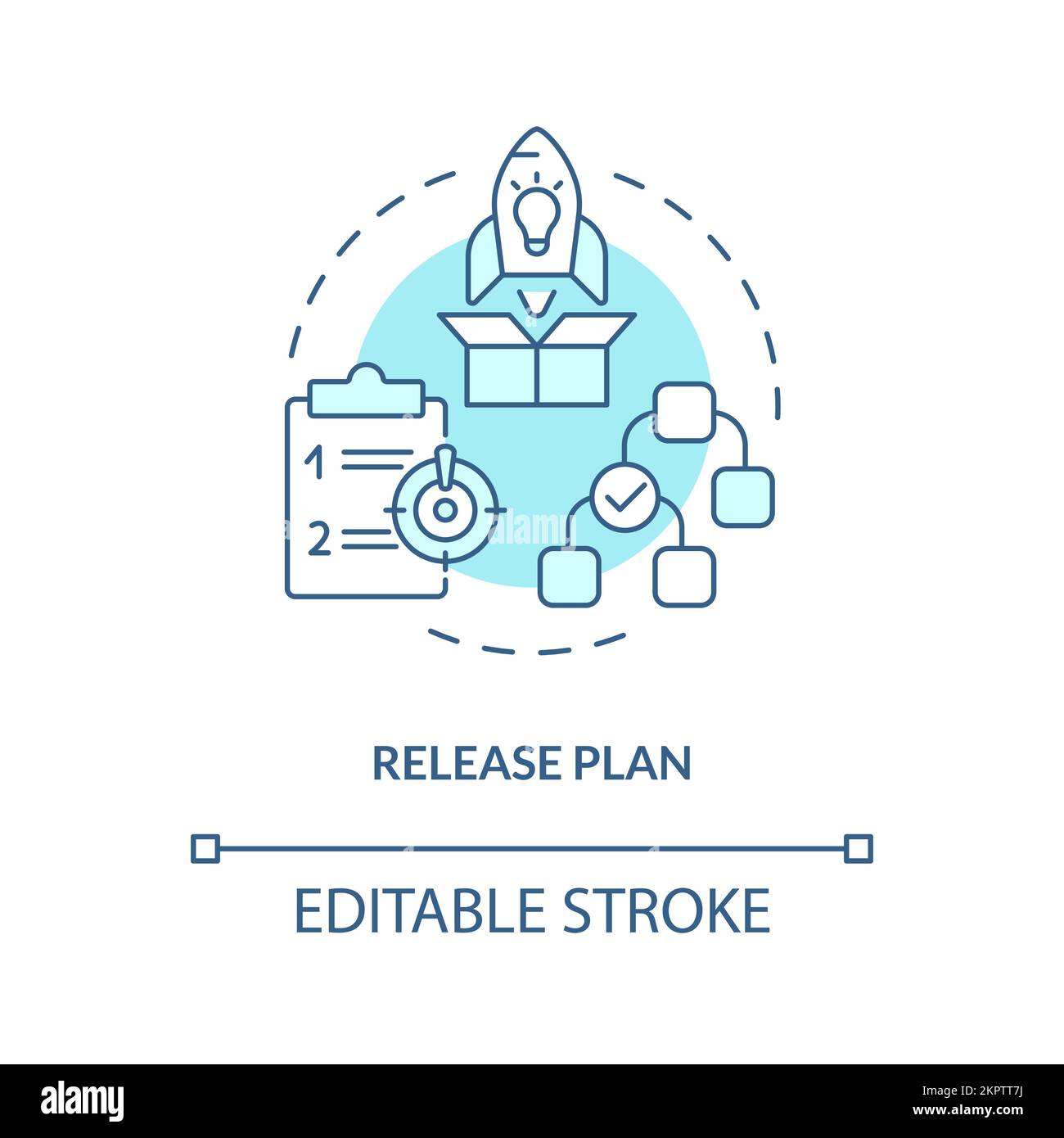 Plan turquoise concept icon Stock Vector
