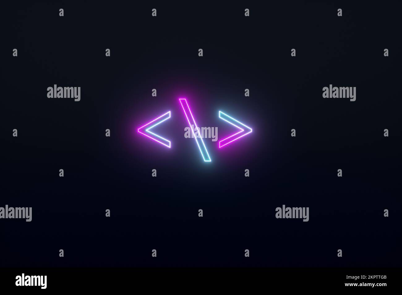 neon programming code icon, 3d render Stock Photo - Alamy