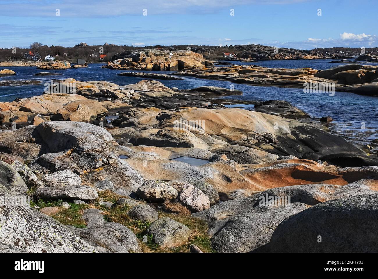 A beautiful view of the rocky coastline of a place called 'The End of the World'. Norwegian landscape.  Verdends Ende, Norway. Stock Photo