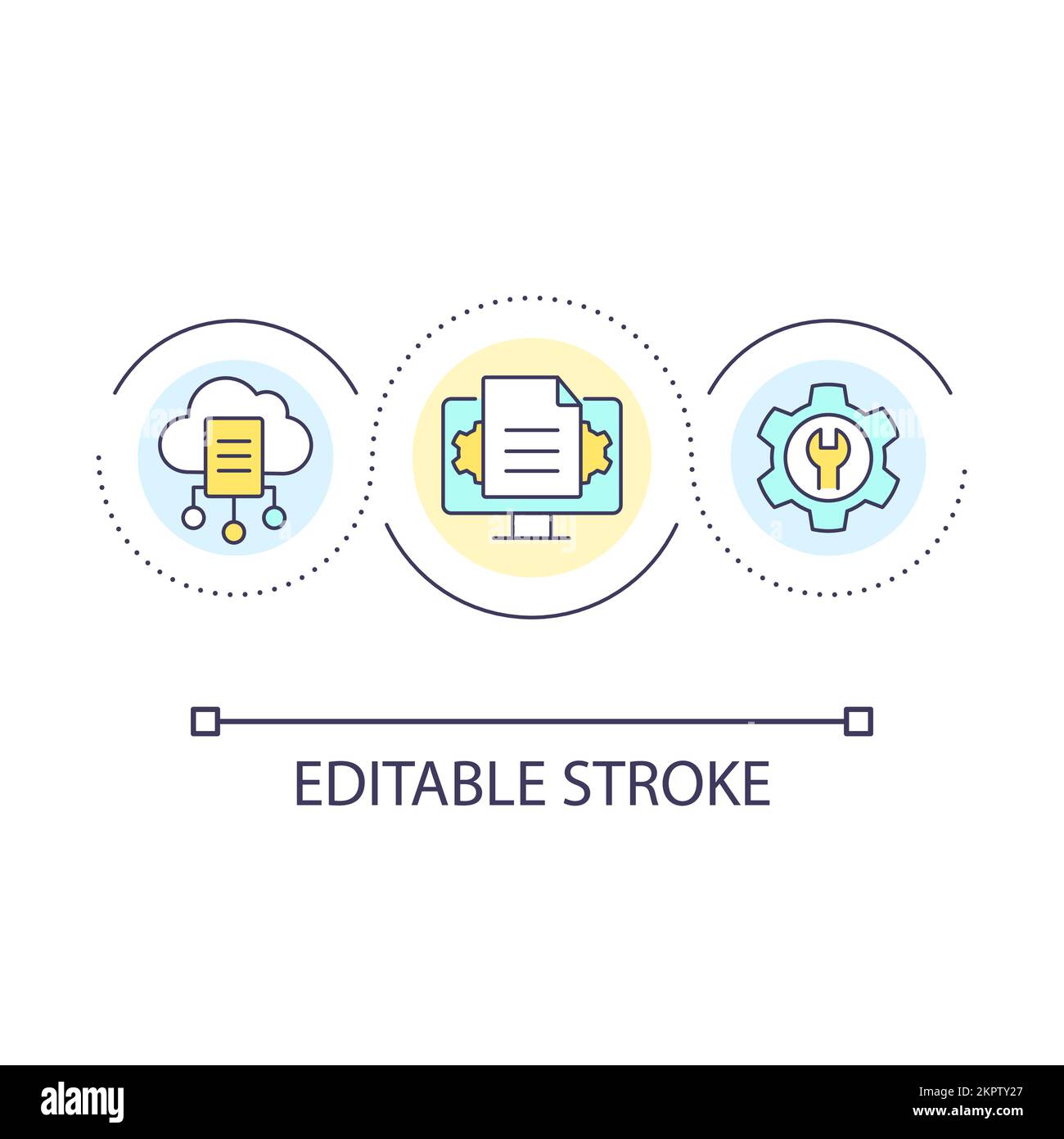 Sharing document loop concept icon Stock Vector