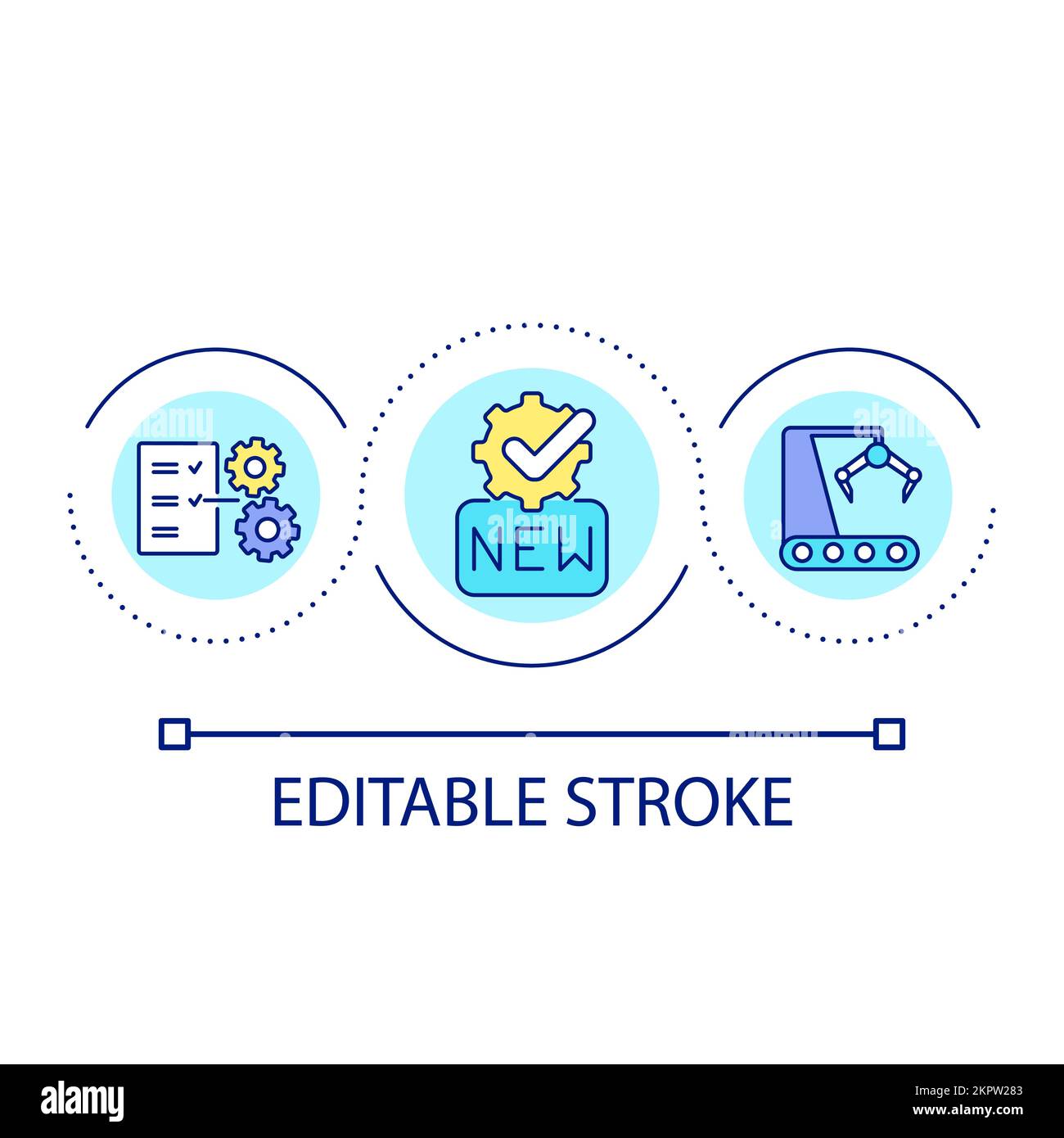 Involve innovation in business loop concept icon Stock Vector