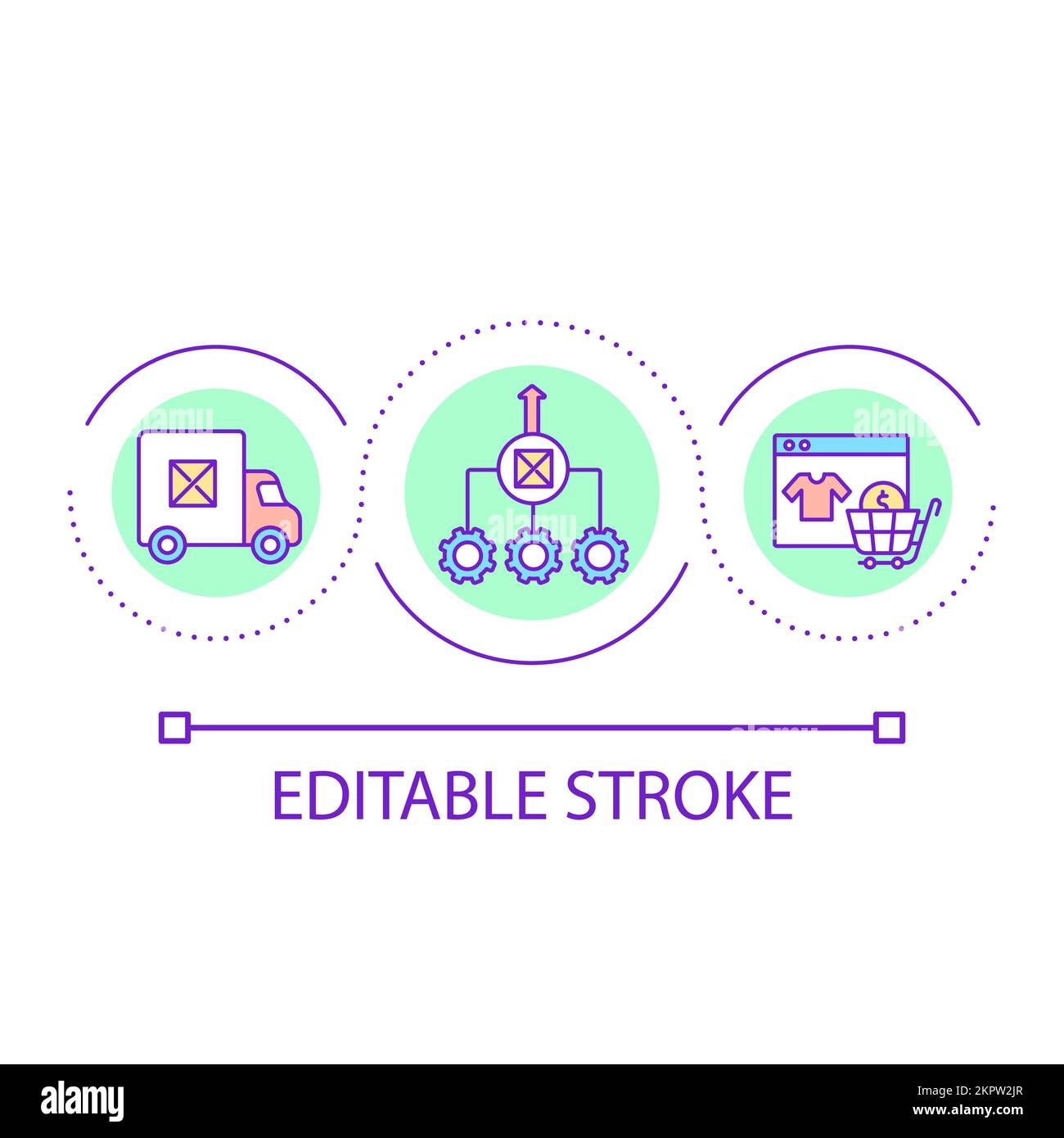 Online shopping loop concept icon Stock Vector