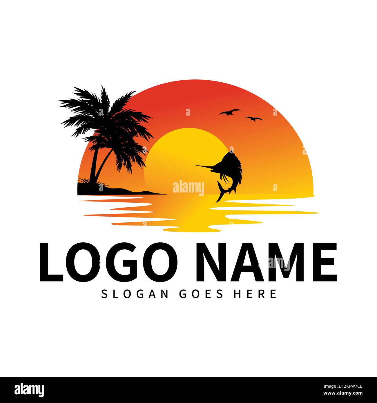 Sunset and beach logo concept vector Stock Vector Image & Art - Alamy