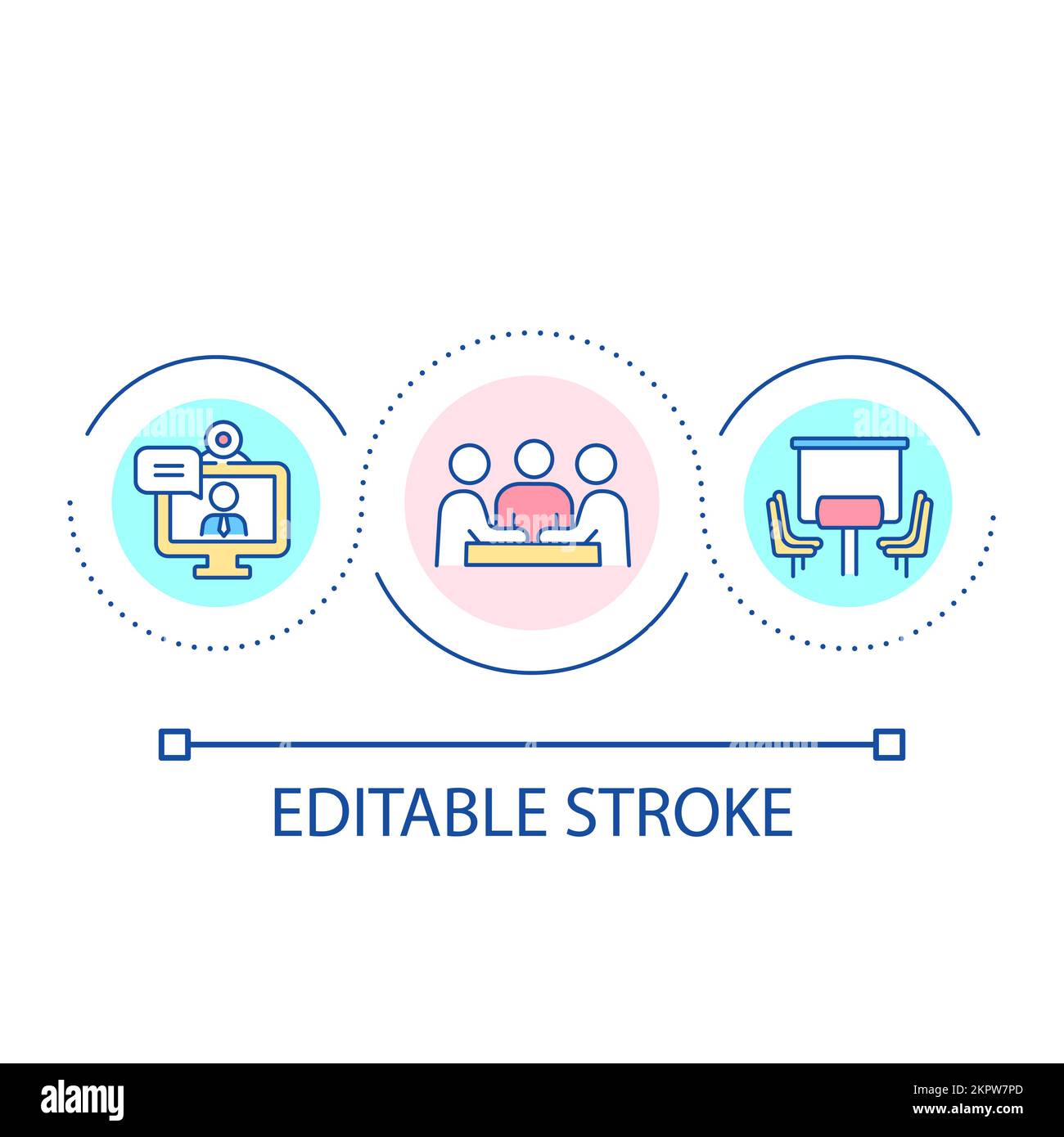 Work meeting loop concept icon Stock Vector