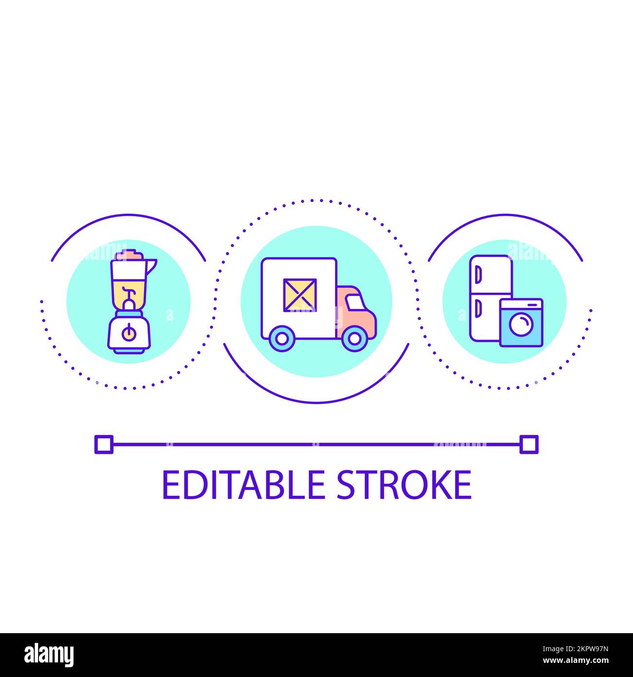 Buying household appliances loop concept icon Stock Vector