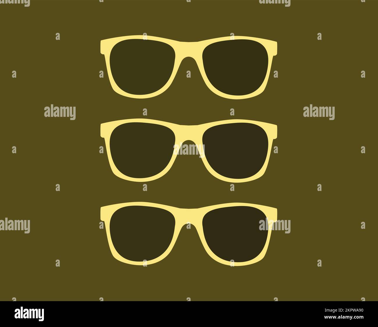 Realistic Vintage Sunglasses Isolated Vector Illustration Stock Vector