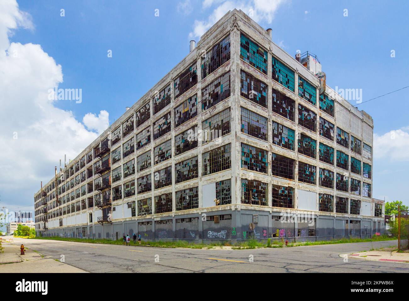 The abandoned Fisher Body Plant No. 21 in Detroit, Michigan, USA, situated in the now largely