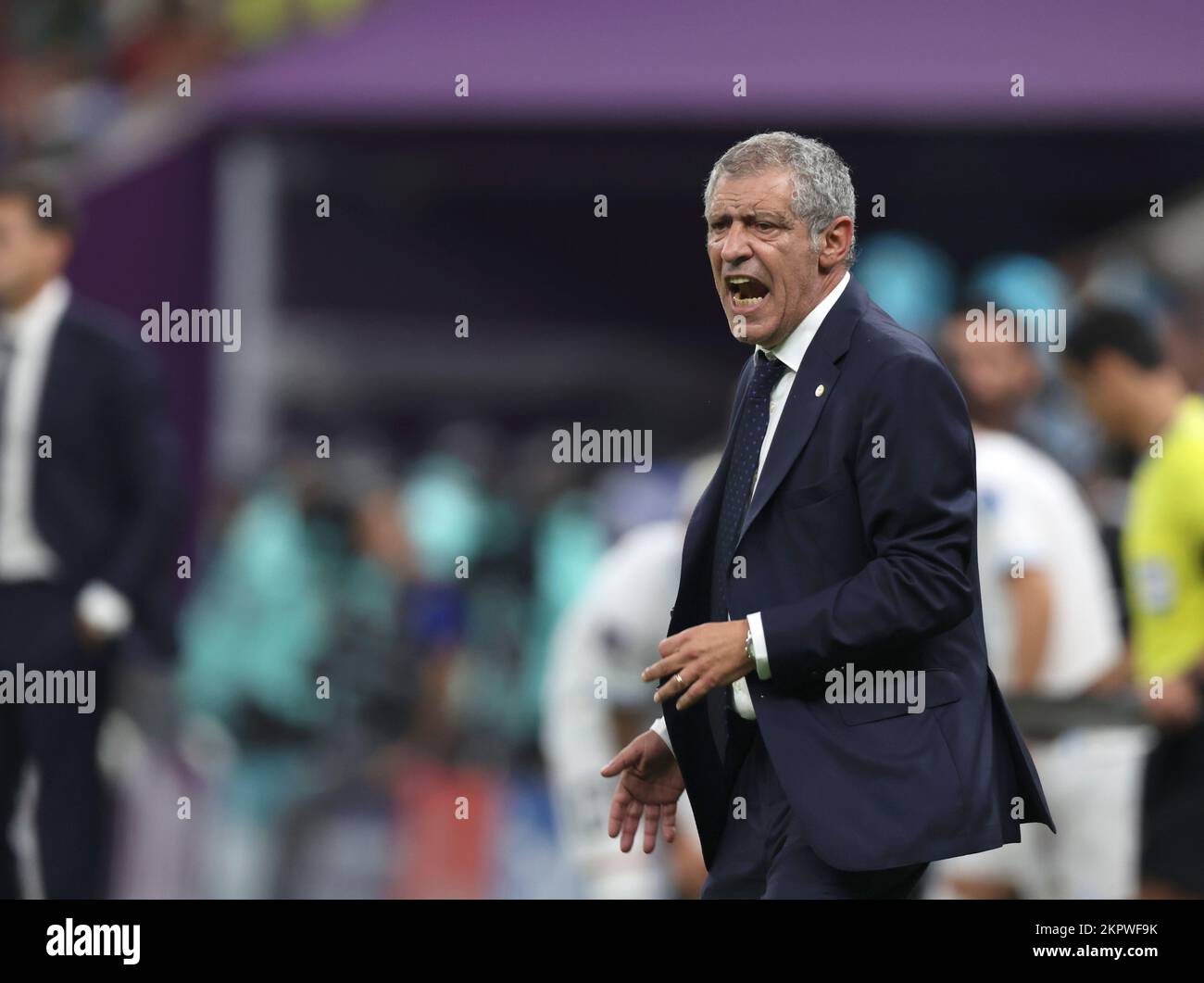 Lusail, Qatar. 28th Nov, 2022. Fernando Santos, head coach of Portugal, reacts during the Group H match between Portugal and Uruguay at the 2022 FIFA World Cup at Lusail Stadium in Lusail, Qatar, Nov. 28, 2022. Credit: Cao Can/Xinhua/Alamy Live News Stock Photo