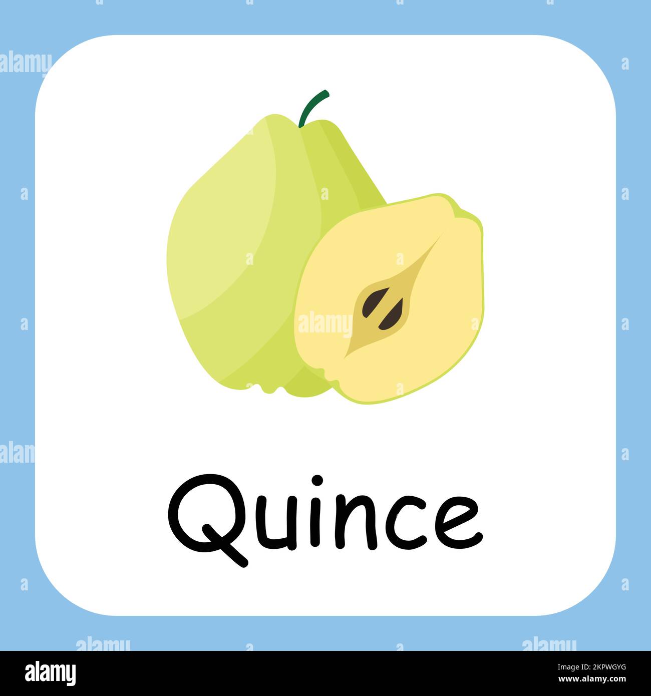 Quince Clip Art, Illustration for Kids, cartoon fruit illustration