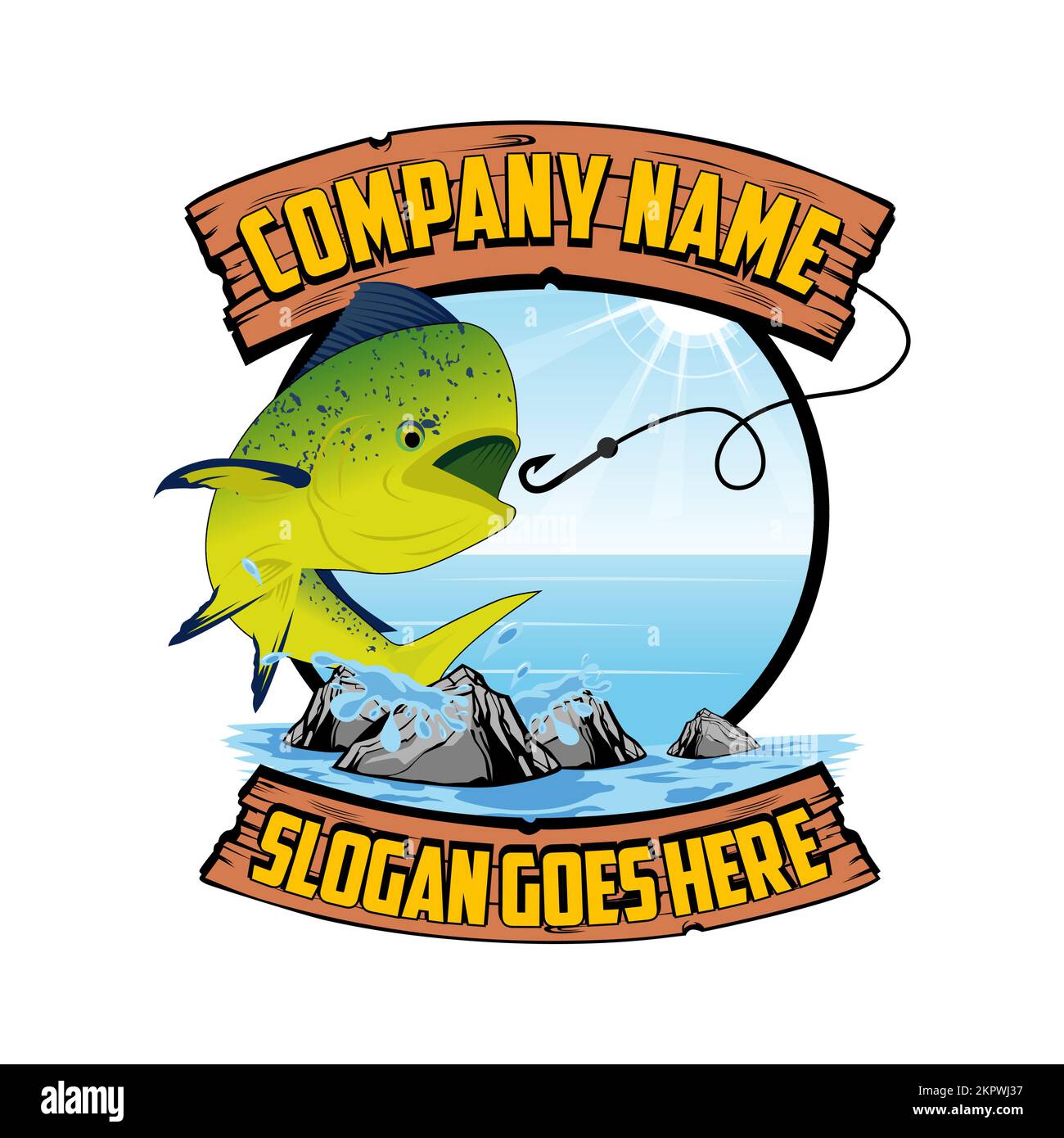 Mahi fishing logo vector Stock Vector Image & Art Alamy