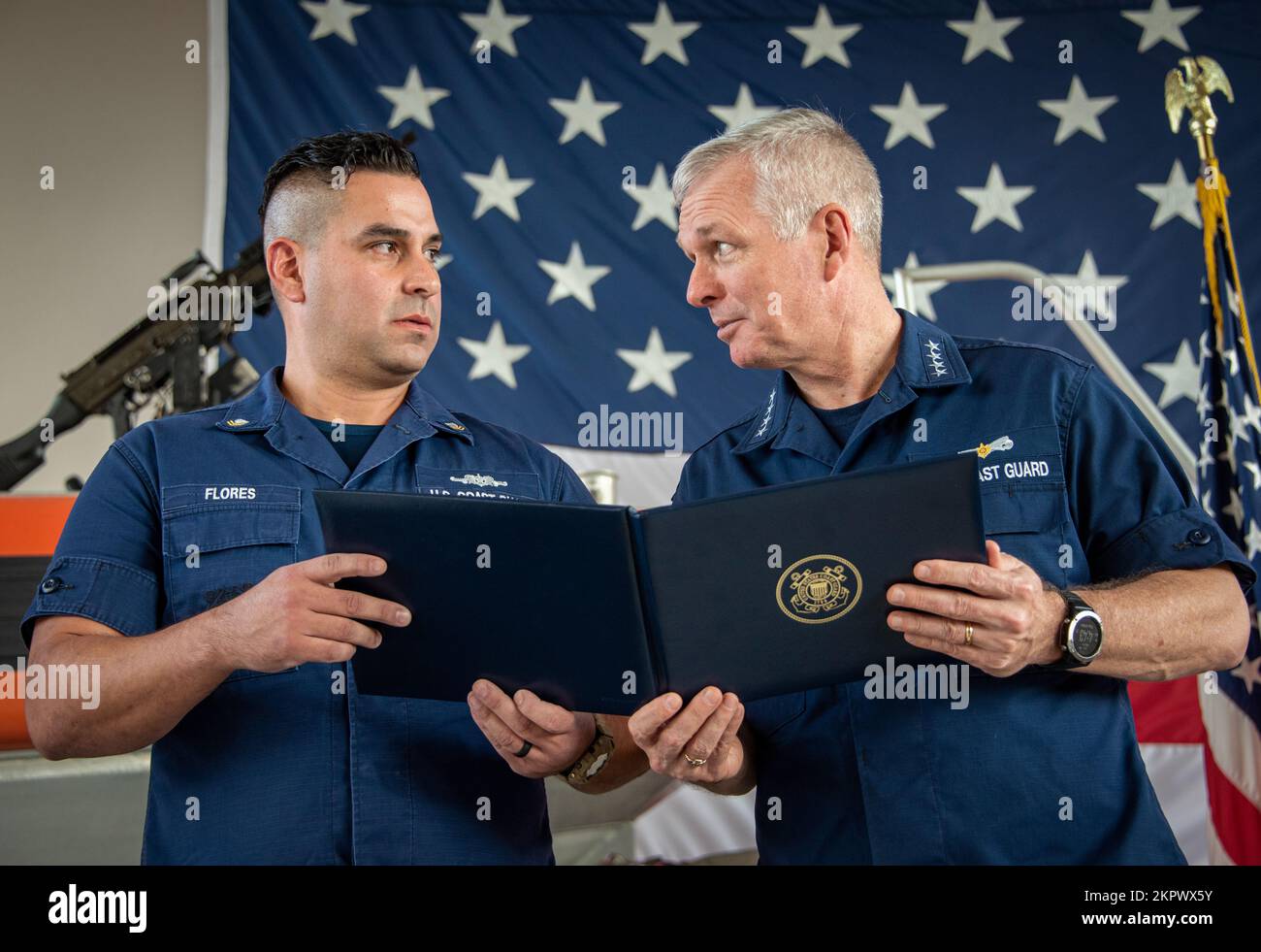Coast Guard Petty Officer 2nd Class Jake Flores, a maritime enforcement
