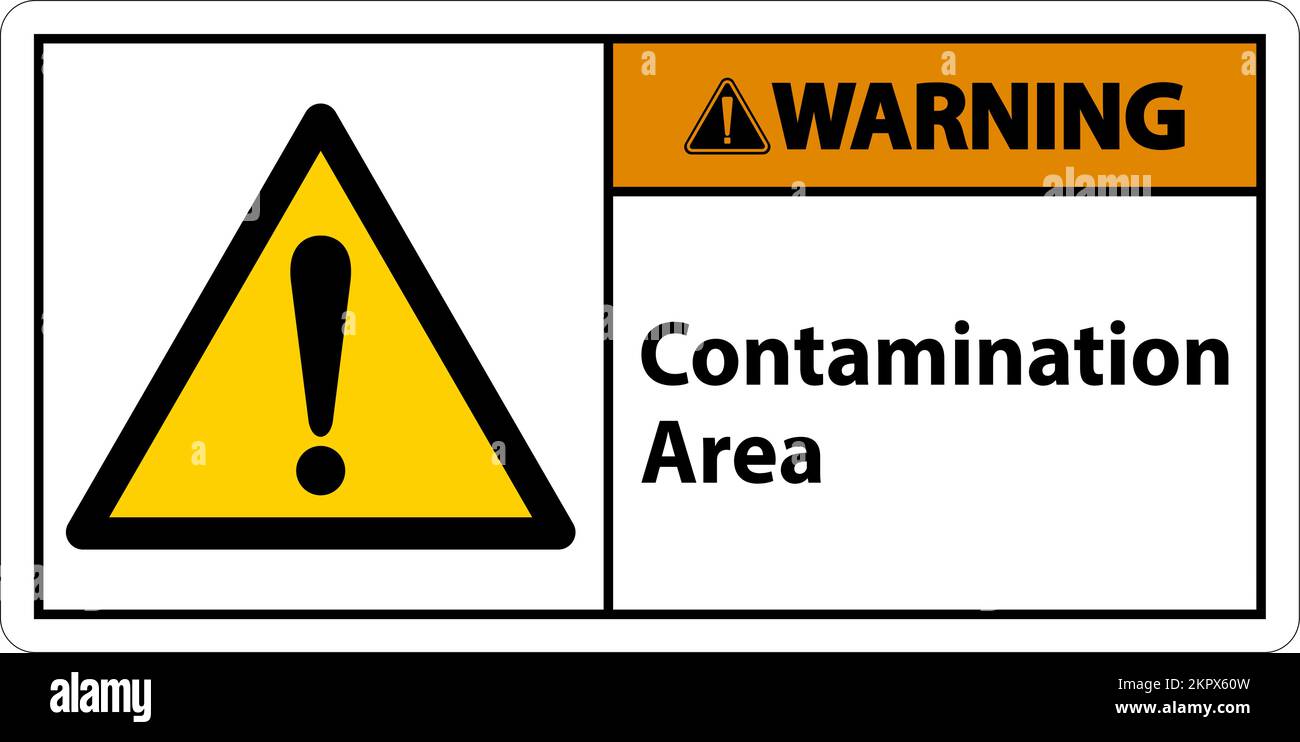 Contamination Area Warning Sign On White Background Stock Vector Image