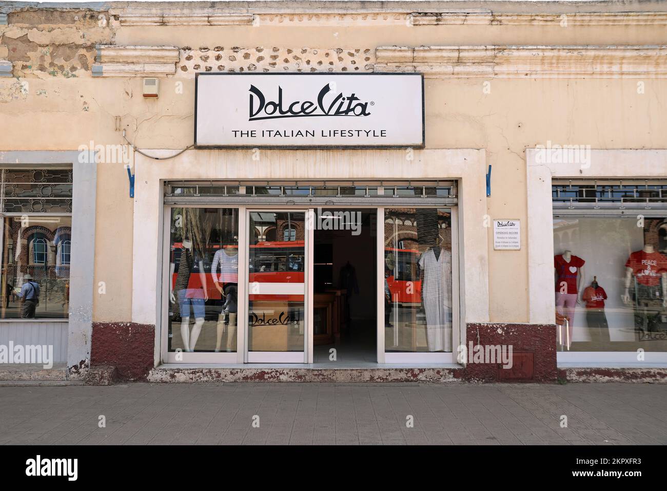 Dolce Vita clothing store at Asmara in Eritrea Stock Photo