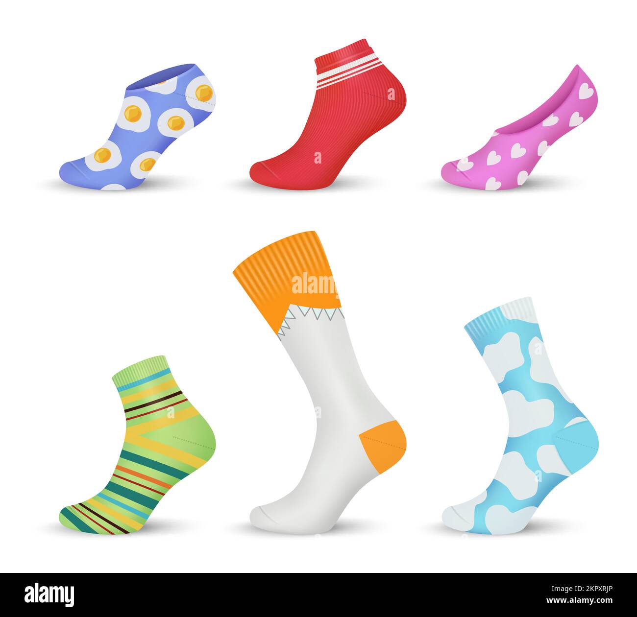 Colored socks. Beauty fashioned item for foot socks decent vector