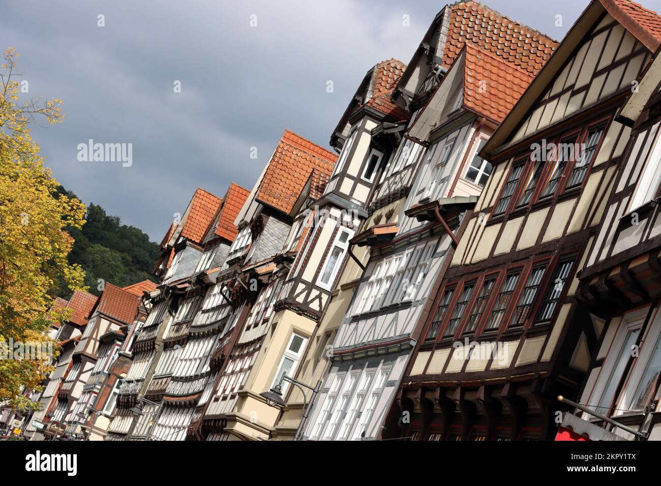 Fachwerkensemble in der historischen Altstadt, Niedersachsen, Deutschland, Hannoversch Münden Stock Photo