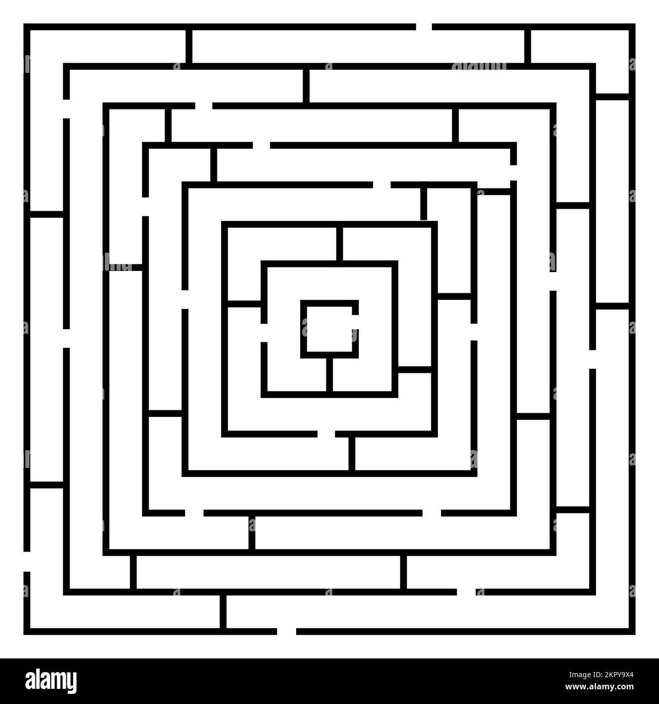 Black and white maze in a simple style. Labyrinth illustration Stock