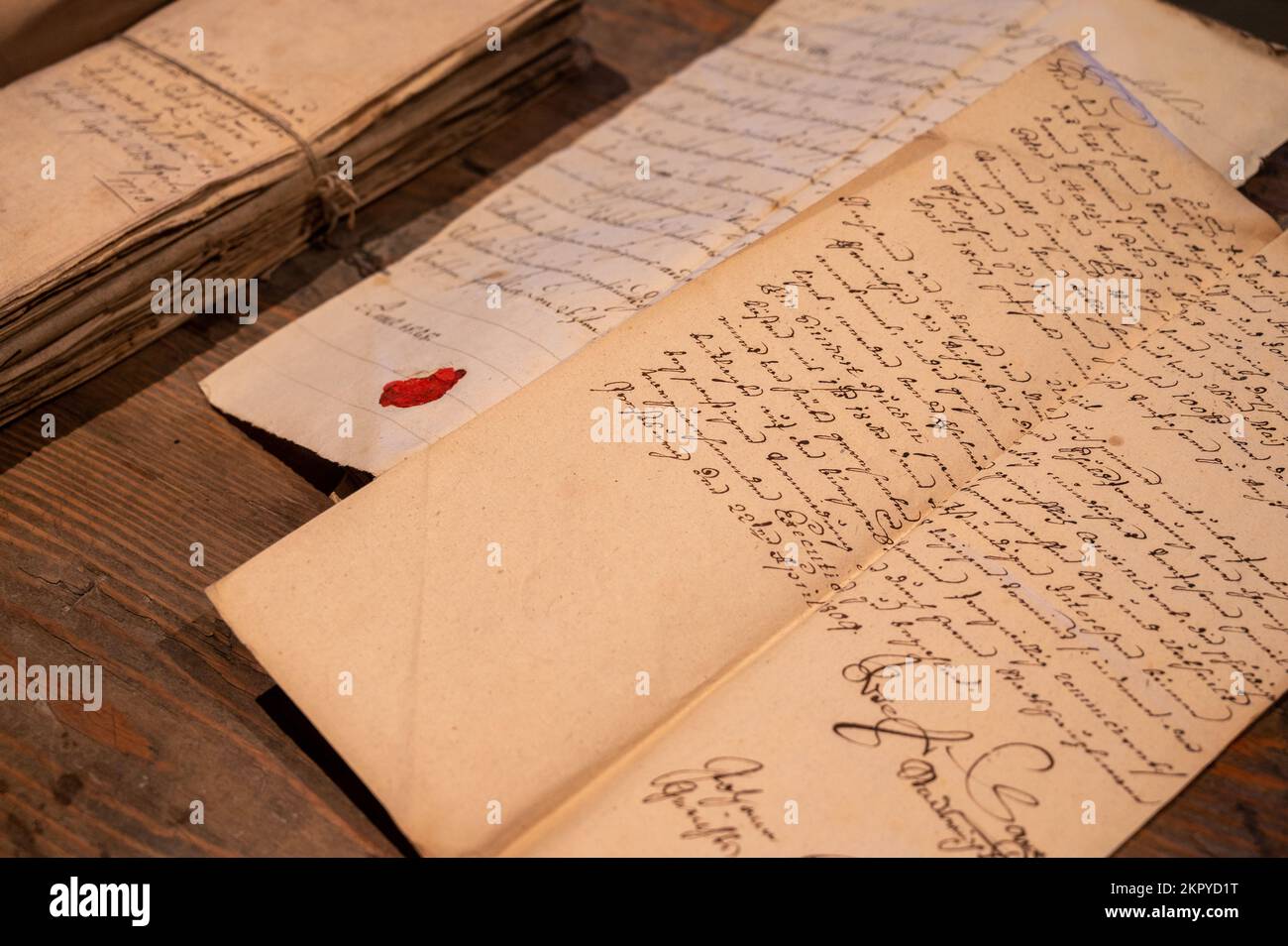 Original court sentences made by the judges of the city of Pressburg (today's Bratislava) dating to the 18th and the beginning of the 19th century. Stock Photo