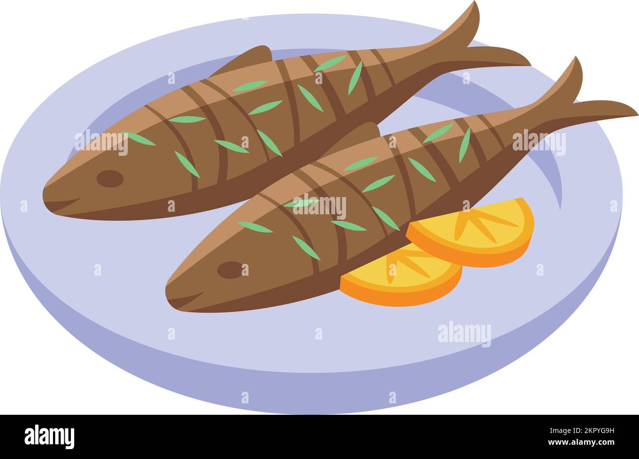 Fried herring fish icon isometric vector. Ocean sardine. Raw seafood