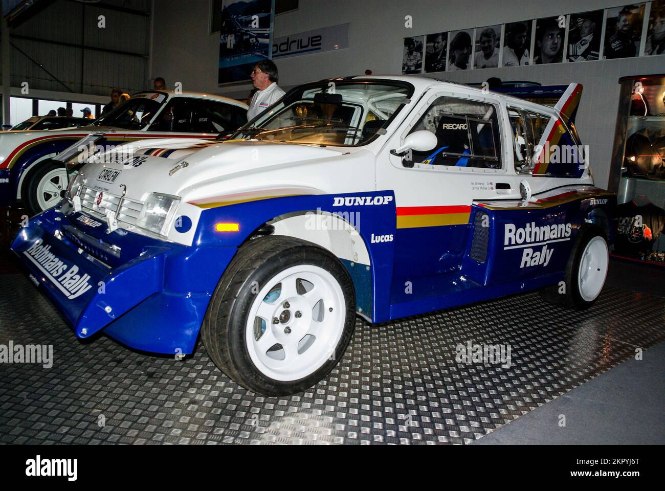 Rothmans-liveried MG Metro 6R4 that Jimmy McRae raced in the World Rally Championship Group B class in 1986. Co driver Ian Grindrod Stock Photo