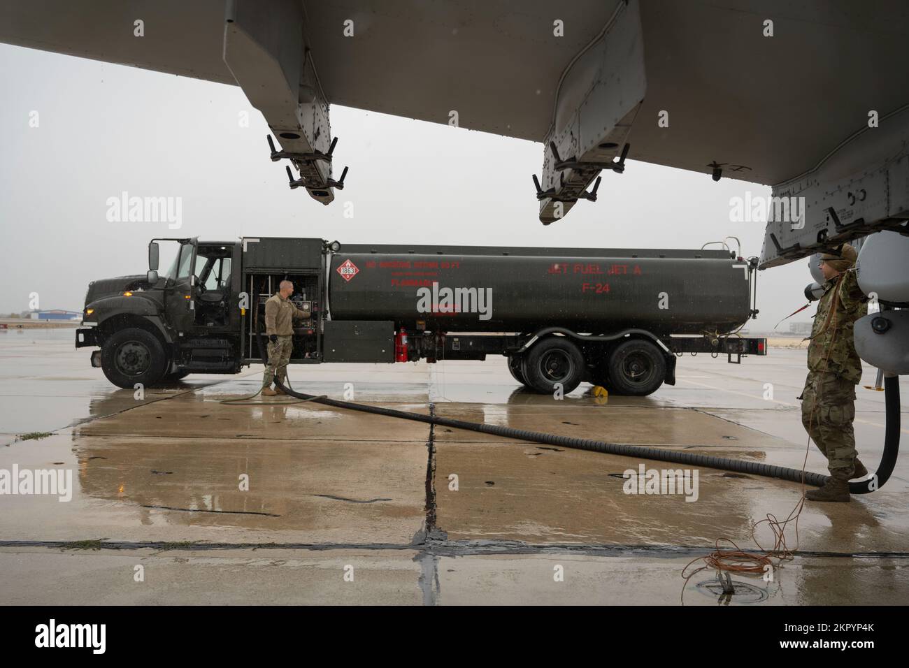 Chief Master Sgt. James Tritle conducts his finifuel at Gowen Field