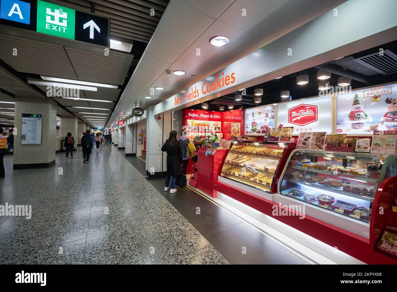 HONG KONG CIRCA DECEMBER, 2019 Mrs. Fields cookies at MTR station in