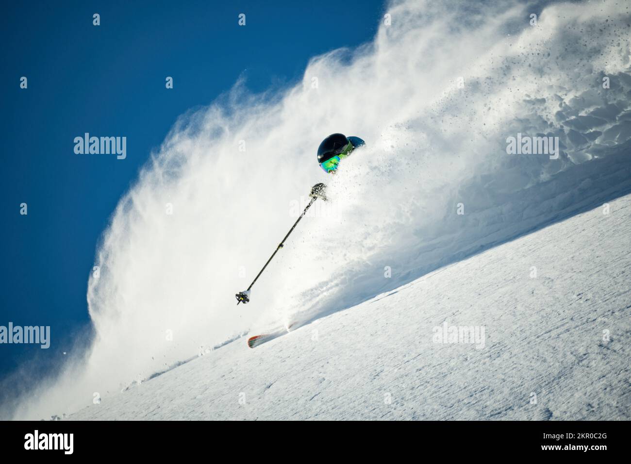 Man skiing in deep powder snow, Zauchensee, Salzburg, Austria Stock Photo