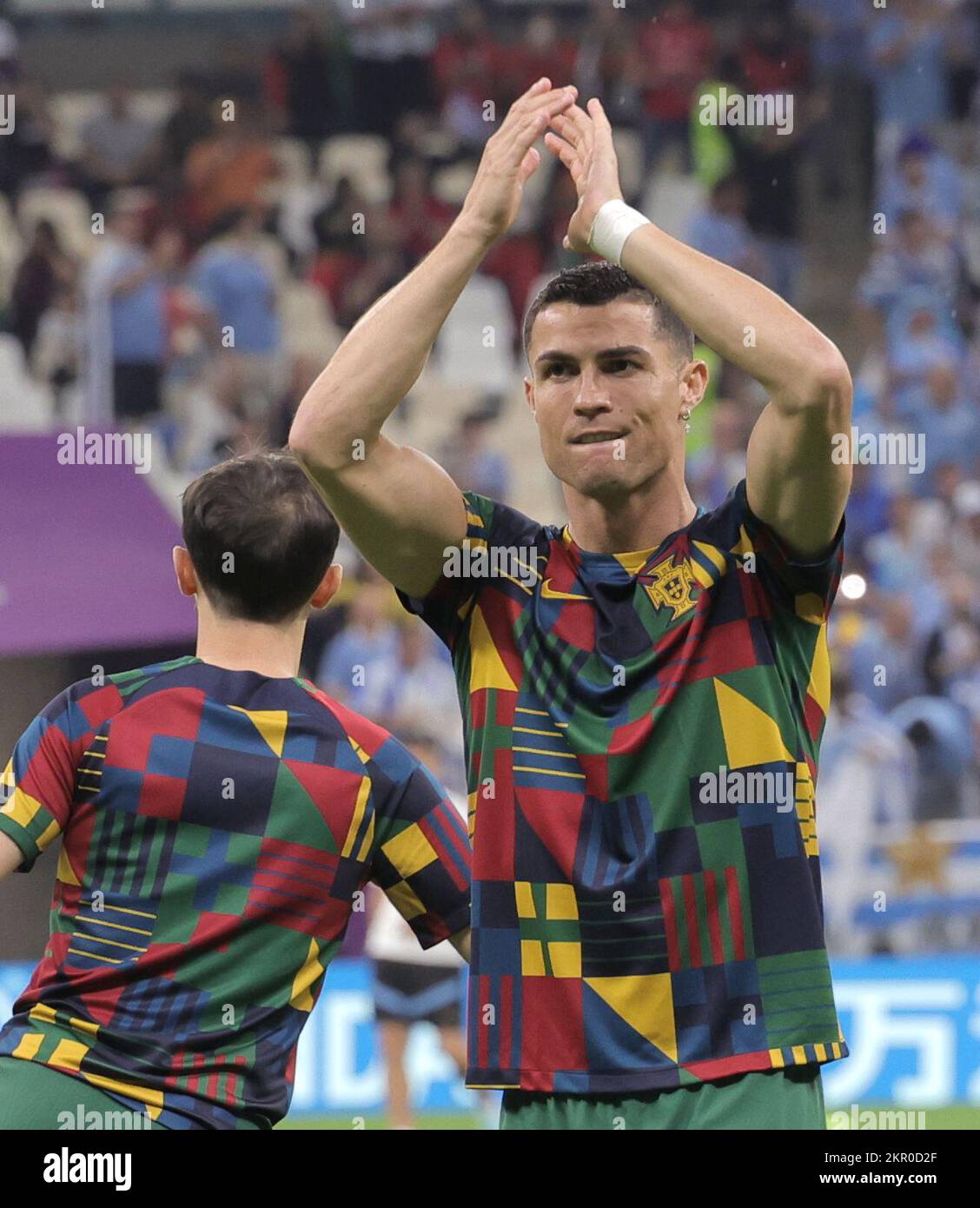 Doha, Qatar. 28th Nov 2022: Qatar, Doha, Football World cup  2022 : Portugal 2 - 0 Uruguay in group stage H. Ronaldo & Bruno Fernandes each one goal. Portuguese got qualified  for the second round as the team is sitting at the top of the table qualifying for the second round. Seshadri SUKUMAR Credit: Seshadri SUKUMAR/Alamy Live News Stock Photo