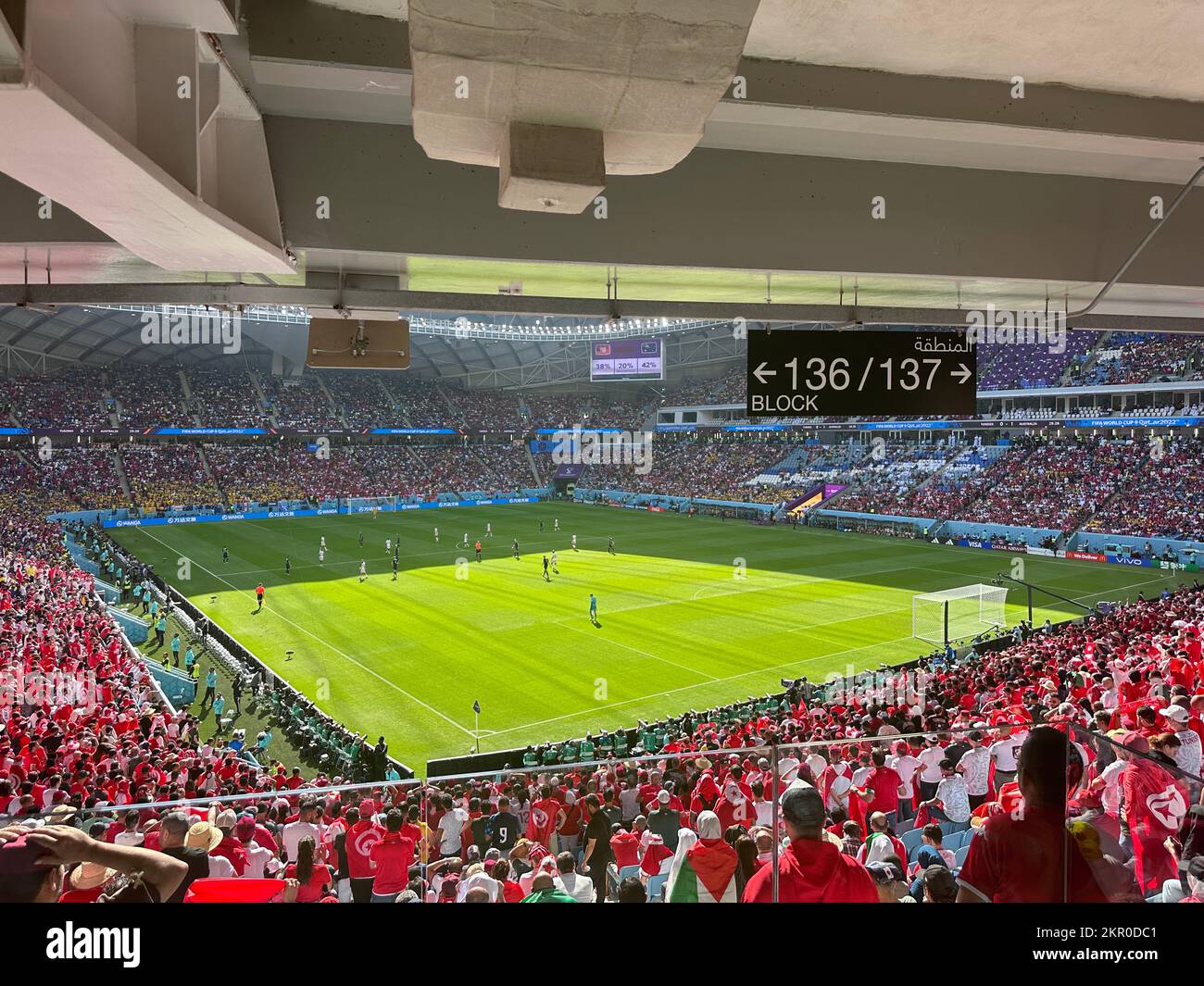 Ahmed Bin Ali Stadium, FIFA World cup Qatar 2022 Match Tunisia vs Australia Stock Photo