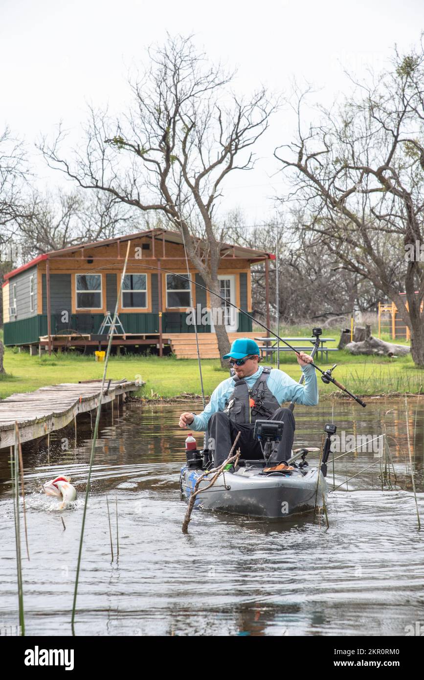 Catching Largemouth Bass in Texas Stock Photo Alamy