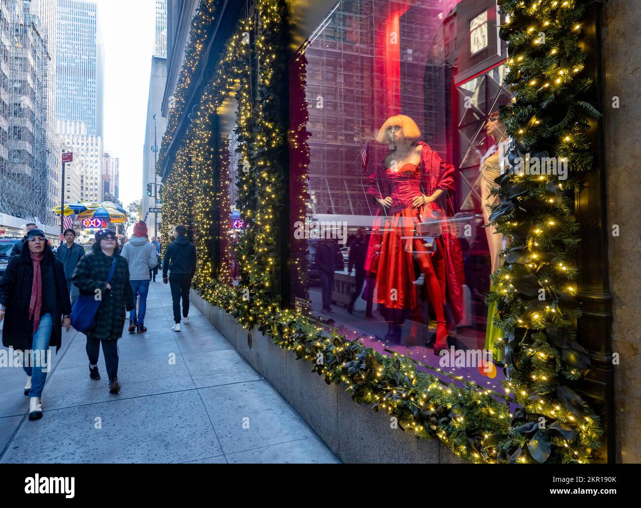 Saks Fifth Avenue Flagship Store during the 2022 Holiday Season, NYC, USA Stock Photo