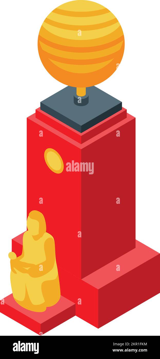 Uzbekistan statue building icon isometric vector. Architecture tourism ...